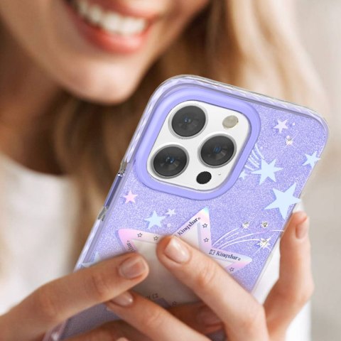 Etui pokrowiec w gwiazdki iPhone 14 Plus Heart Star Series PURPLE STAR Etui pokrowiec w gwiazdki iPhone 14 Plus Heart Star Series PURPLE STAR