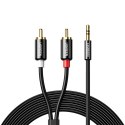 Kabel przewód audio 3.5 mm mini jack - 2x RCA 5m czarny Kabel przewód audio 3.5 mm mini jack - 2x RCA 5m czarny