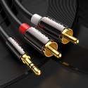 Kabel przewód audio 3.5 mm mini jack - 2x RCA 5m czarny Kabel przewód audio 3.5 mm mini jack - 2x RCA 5m czarny