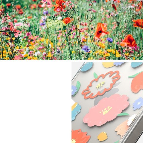 Pancerne etui pokrowiec z żelową ramką iPhone 14 Plus Fusion Design Floral przezroczysty Pancerne etui pokrowiec z żelową ramką iPhone 14 Plus Fusion Design Floral przezroczysty