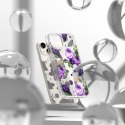 Pancerne etui pokrowiec z żelową ramką iPhone 14 Plus Fusion Design Purple Rose przezroczysty Pancerne etui pokrowiec z żelową ramką iPhone 14 Plus Fusion Design Purple Rose przezroczysty