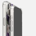 Pancerne etui pokrowiec z żelową ramką iPhone 14 Plus Fusion Design Purple Rose przezroczysty Pancerne etui pokrowiec z żelową ramką iPhone 14 Plus Fusion Design Purple Rose przezroczysty