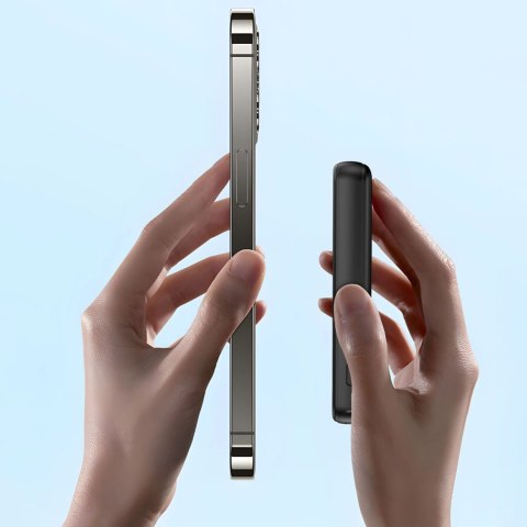 Powerbank 5000mAh magnetyczny z ładowarką indukcyjną MagSafe czarny Powerbank 5000mAh magnetyczny z ładowarką indukcyjną MagSafe czarny