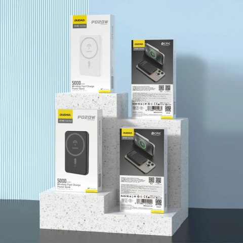 Powerbank 5000mAh magnetyczny z ładowarką indukcyjną MagSafe czarny Powerbank 5000mAh magnetyczny z ładowarką indukcyjną MagSafe czarny