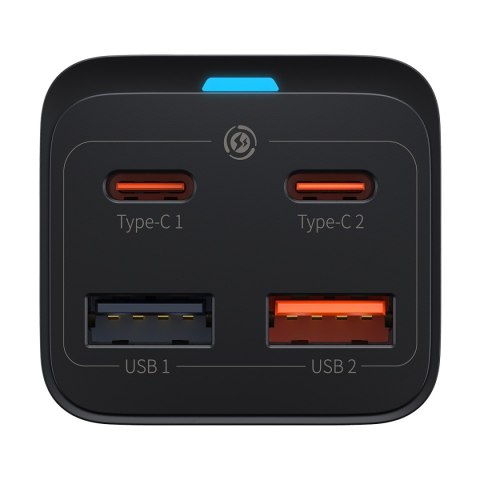 Szybka ładowarka sieciowa GaN3 Pro 2x USB-C / 2x USB 65W PD QC + kabel USB-C 1m czarny Szybka ładowarka sieciowa GaN3 Pro 2x USB-C / 2x USB 65W PD QC + kabel USB-C 1m czarny