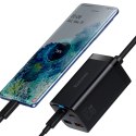 Szybka ładowarka sieciowa GaN3 Pro 2x USB-C / 2x USB 65W PD QC + kabel USB-C 1m czarny Szybka ładowarka sieciowa GaN3 Pro 2x USB-C / 2x USB 65W PD QC + kabel USB-C 1m czarny