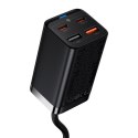 Szybka ładowarka sieciowa GaN3 Pro 2x USB-C / 2x USB 65W PD QC + kabel USB-C 1m czarny Szybka ładowarka sieciowa GaN3 Pro 2x USB-C / 2x USB 65W PD QC + kabel USB-C 1m czarny
