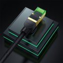 Szybki kabel sieciowy LAN RJ45 cat.8 40Gbps plecionka 8m czarny Szybki kabel sieciowy LAN RJ45 cat.8 40Gbps plecionka 8m czarny