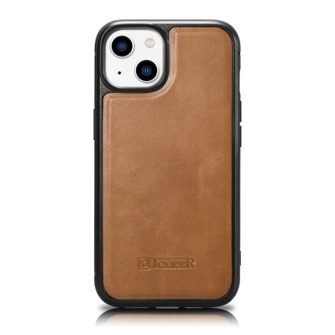Etui pokryte naturalną skórą do iPhone 14 Plus Leather Oil Wax jasny brąz Etui pokryte naturalną skórą do iPhone 14 Plus Leather Oil Wax jasny brąz