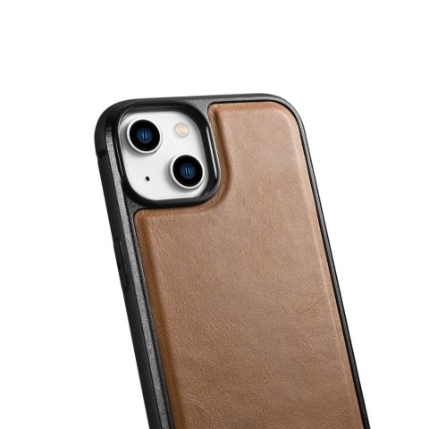 Etui pokryte naturalną skórą do iPhone 14 Plus Leather Oil Wax jasny brąz Etui pokryte naturalną skórą do iPhone 14 Plus Leather Oil Wax jasny brąz