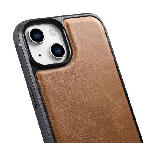 Etui pokryte naturalną skórą do iPhone 14 Plus Leather Oil Wax jasny brąz Etui pokryte naturalną skórą do iPhone 14 Plus Leather Oil Wax jasny brąz