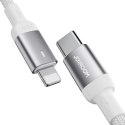Kabel przewód USB-C - Lightning ze wskaźnikiem LED 20W A10 Series 1.2 m biały Kabel przewód USB-C - Lightning ze wskaźnikiem LED 20W A10 Series 1.2 m biały