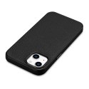 Skórzane etui iPhone 14 Plus magnetyczne z MagSafe Litchi Premium Leather Case czarny Skórzane etui iPhone 14 Plus magnetyczne z MagSafe Litchi Premium Leather Case czarny