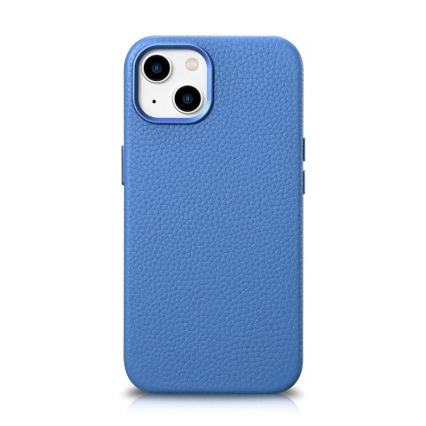 Skórzane etui iPhone 14 Plus magnetyczne z MagSafe Litchi Premium Leather Case niebieski Skórzane etui iPhone 14 Plus magnetyczne z MagSafe Litchi Premium Leather Case niebieski