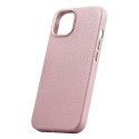 Skórzane etui iPhone 14 Plus magnetyczne z MagSafe Litchi Premium Leather Case różowy Skórzane etui iPhone 14 Plus magnetyczne z MagSafe Litchi Premium Leather Case różowy