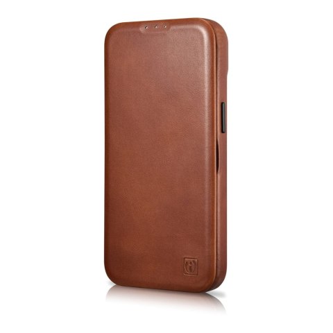 Skórzane etui iPhone 14 Plus z klapką magnetyczne MagSafe CE Oil Wax Premium Leather brązowy Skórzane etui iPhone 14 Plus z klapką magnetyczne MagSafe CE Oil Wax Premium Leather brązowy