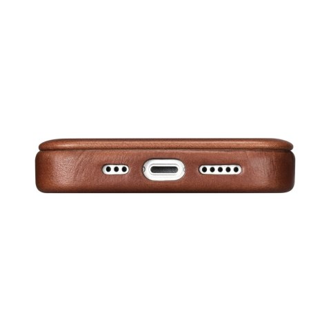 Skórzane etui iPhone 14 Plus z klapką magnetyczne MagSafe CE Oil Wax Premium Leather brązowy Skórzane etui iPhone 14 Plus z klapką magnetyczne MagSafe CE Oil Wax Premium Leather brązowy