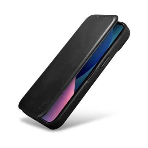 Skórzane etui iPhone 14 Plus z klapką magnetyczne MagSafe CE Oil Wax Premium Leather czarny Skórzane etui iPhone 14 Plus z klapką magnetyczne MagSafe CE Oil Wax Premium Leather czarny