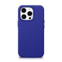 Skórzane etui iPhone 14 Pro magnetyczne z MagSafe Litchi Premium Leather Case granatowy Skórzane etui iPhone 14 Pro magnetyczne z MagSafe Litchi Premium Leather Case granatowy