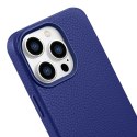 Skórzane etui iPhone 14 Pro magnetyczne z MagSafe Litchi Premium Leather Case granatowy Skórzane etui iPhone 14 Pro magnetyczne z MagSafe Litchi Premium Leather Case granatowy