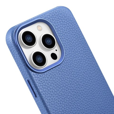 Skórzane etui iPhone 14 Pro magnetyczne z MagSafe Litchi Premium Leather Case niebieski Skórzane etui iPhone 14 Pro magnetyczne z MagSafe Litchi Premium Leather Case niebieski