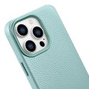 Skórzane etui iPhone 14 Pro magnetyczne z MagSafe Litchi Premium Leather Case zielony Skórzane etui iPhone 14 Pro magnetyczne z MagSafe Litchi Premium Leather Case zielony