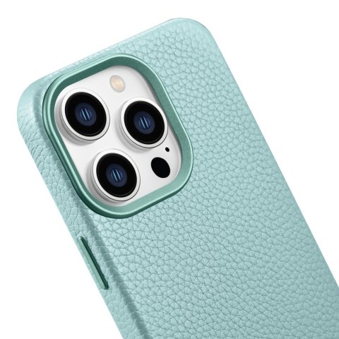 Skórzane etui iPhone 14 Pro magnetyczne z MagSafe Litchi Premium Leather Case zielony Skórzane etui iPhone 14 Pro magnetyczne z MagSafe Litchi Premium Leather Case zielony