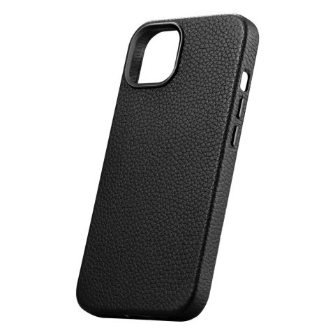 Skórzane etui iPhone 14 magnetyczne z MagSafe Litchi Premium Leather Case czarny Skórzane etui iPhone 14 magnetyczne z MagSafe Litchi Premium Leather Case czarny