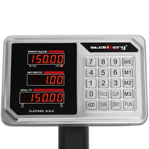 Waga platformowa magazynowa licząca LED 40 x 50 cm 150 kg / 20 g Waga platformowa magazynowa licząca LED 40 x 50 cm 150 kg / 20 g