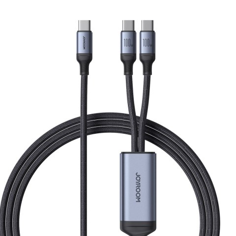 2w1 Kabel przewód Speedy Series USB-C - 2x USB-C 1.5m czarny 2w1 Kabel przewód Speedy Series USB-C - 2x USB-C 1.5m czarny