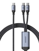 2w1 Kabel przewód Speedy Series USB-C - 2x USB-C 1.5m czarny 2w1 Kabel przewód Speedy Series USB-C - 2x USB-C 1.5m czarny