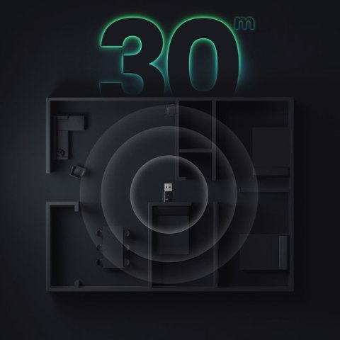 Adapter nadajnik odbiornik Bluetooth 5.0 USB-A czarny Adapter nadajnik odbiornik Bluetooth 5.0 USB-A czarny