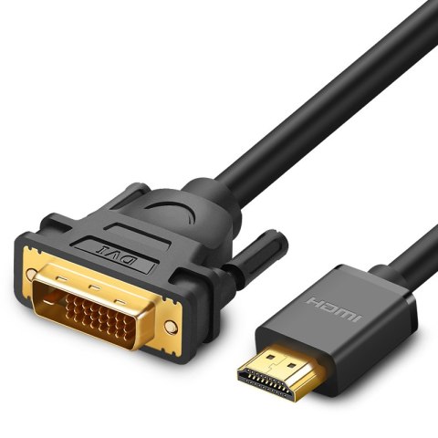 Dwukierunkowy kabel przewód HDMI - DVI 2m czarny Dwukierunkowy kabel przewód HDMI - DVI 2m czarny