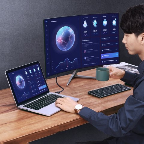 Dwukierunkowy kabel przewód HDMI - DVI 2m czarny Dwukierunkowy kabel przewód HDMI - DVI 2m czarny