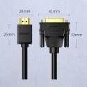 Dwukierunkowy kabel przewód HDMI - DVI 2m czarny Dwukierunkowy kabel przewód HDMI - DVI 2m czarny