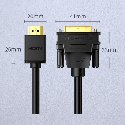 Dwukierunkowy kabel przewód HDMI - DVI 2m czarny Dwukierunkowy kabel przewód HDMI - DVI 2m czarny