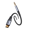 Kabel audio stereo do telefonu AUX 3.5 mm mini jack - USB-C 1.2m czarny Kabel audio stereo do telefonu AUX 3.5 mm mini jack - USB-C 1.2m czarny