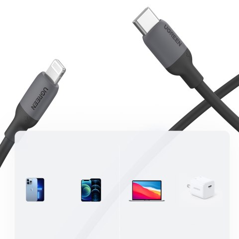Kabel do szybkiego ładowania iPhone USB-C - Lightning PD 20W 1m czarny Kabel do szybkiego ładowania iPhone USB-C - Lightning PD 20W 1m czarny