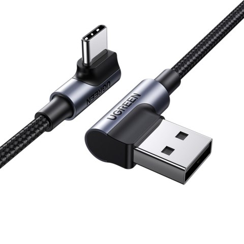 Kabel przewód kątowy USB-C - USB 2.0 480Mb/s 3A 3m czarny