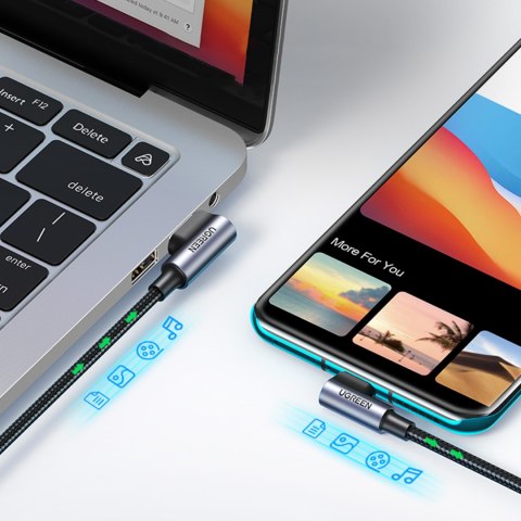 Kabel przewód kątowy USB-C - USB 2.0 480Mb/s 3A 3m czarny