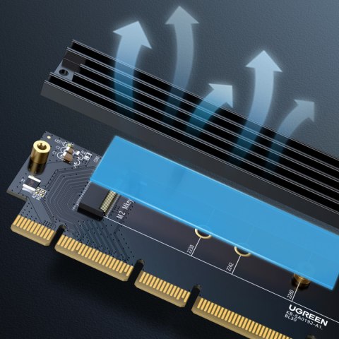 Karta rozszerzeń adapter PCIe 4.0 x16 do M.2 NVMe M-Key czarna