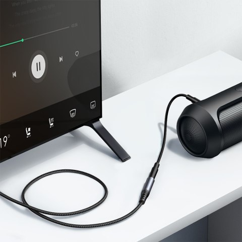 Przedłużacz kabla przewodu Audio Stereo AUX 3.5mm mini jack 1.2m czarny Przedłużacz kabla przewodu Audio Stereo AUX 3.5mm mini jack 1.2m czarny