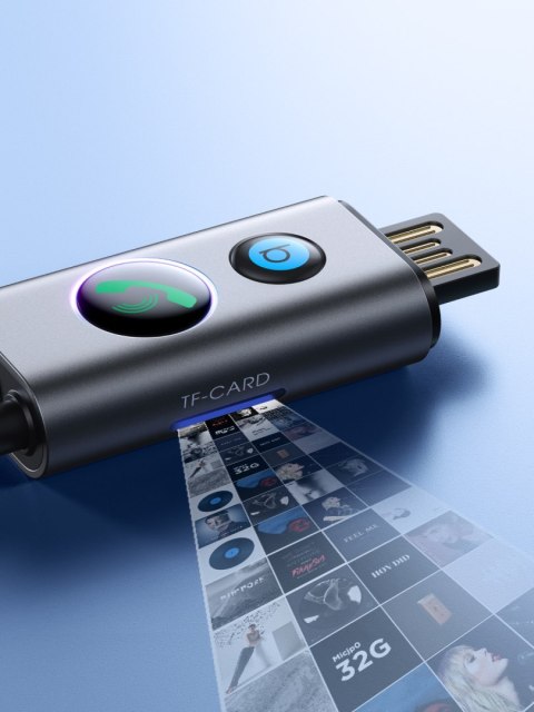 Samochodowy bezprzewodowy odbiornik nadajnik Audio USB AUX TF Card JR-CB7 szary Samochodowy bezprzewodowy odbiornik nadajnik Audio USB AUX TF Card JR-CB7 szary