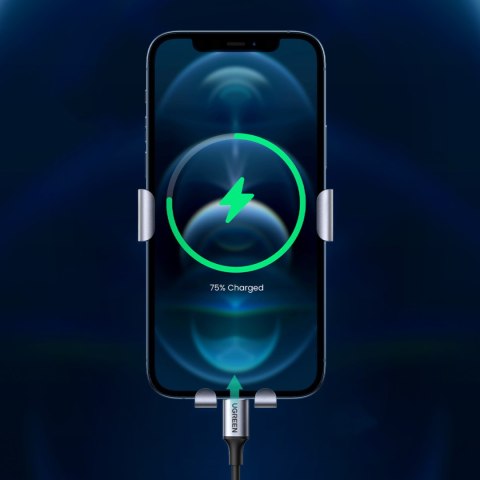 Samochodowy grawitacyjny uchwyt na telefon - okrągła kratka szary Samochodowy grawitacyjny uchwyt na telefon - okrągła kratka szary