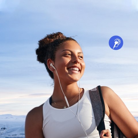 Zestaw słuchawkowy słuchawki douszne USB-C JR-EC05 białe Zestaw słuchawkowy słuchawki douszne USB-C JR-EC05 białe