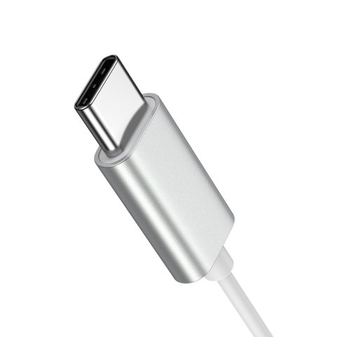 Zestaw słuchawkowy słuchawki douszne USB-C JR-EC06 srebrne Zestaw słuchawkowy słuchawki douszne USB-C JR-EC06 srebrne