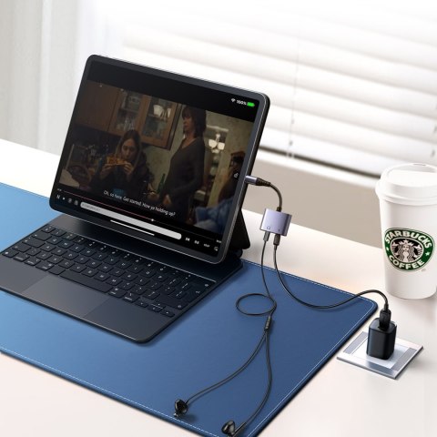 2w1 Adapter przejściówka do iPhone ładowarka + słuchawki Lightning / 2x Lightning czarny 2w1 Adapter przejściówka do iPhone ładowarka + słuchawki Lightning / 2x Lightning czarny