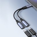 2w1 Adapter przejściówka ładowarka + słuchawki USB-C do 2x USB-C czarny 2w1 Adapter przejściówka ładowarka + słuchawki USB-C do 2x USB-C czarny
