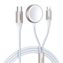 2w1 Kabel Lightning do iPhone i ładowarka indukcyjna do Apple Watch USB-C 1.5m biały 2w1 Kabel Lightning do iPhone i ładowarka indukcyjna do Apple Watch USB-C 1.5m biały