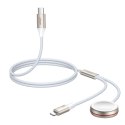 2w1 Kabel Lightning do iPhone i ładowarka indukcyjna do Apple Watch USB-C 1.5m biały 2w1 Kabel Lightning do iPhone i ładowarka indukcyjna do Apple Watch USB-C 1.5m biały